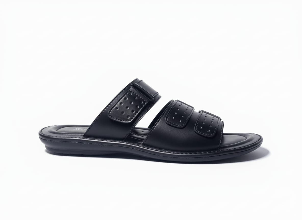 brown Slippers with Buckle Straps – Handmade Premium Footwear A.Lifestyle.pk