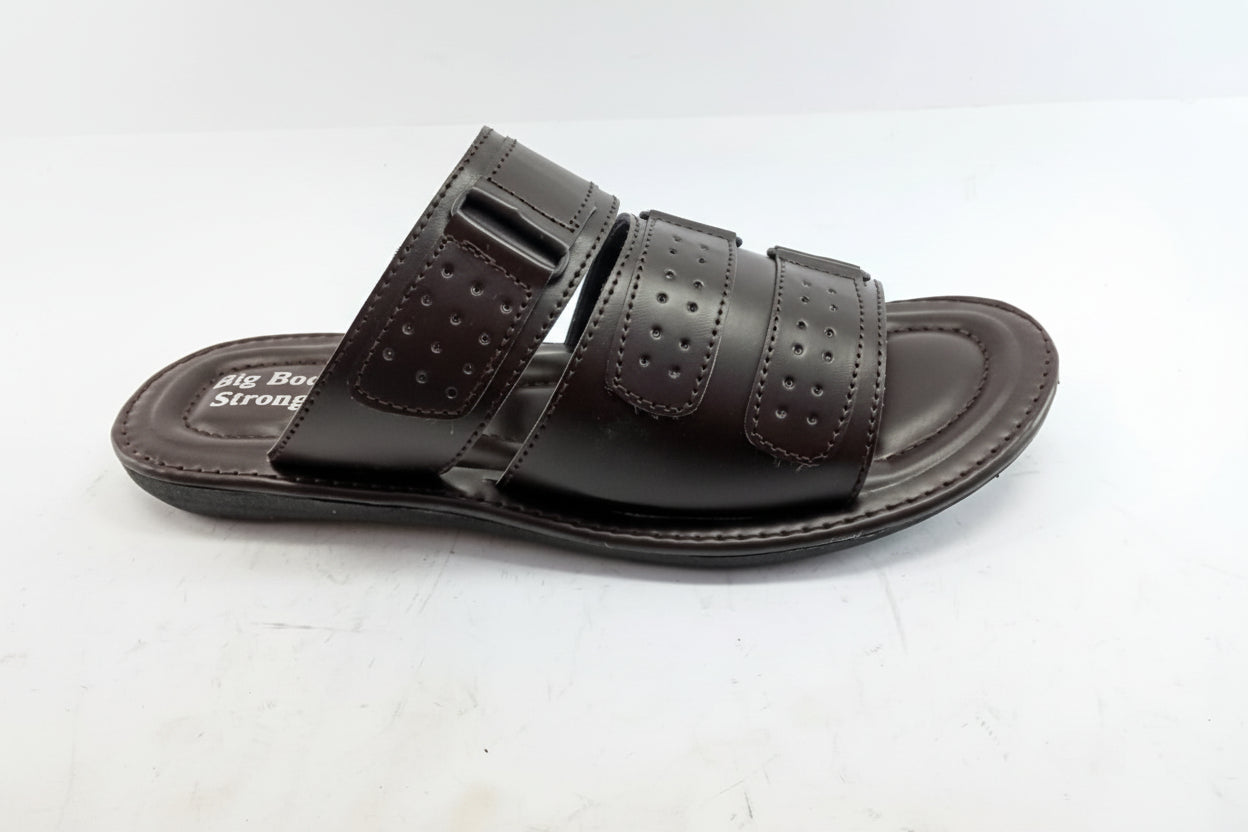 brown Slippers with Buckle Straps – Handmade Premium Footwear A.Lifestyle.pk