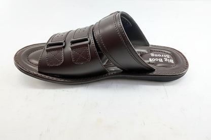 brown Slippers with Buckle Straps – Handmade Premium Footwear A.Lifestyle.pk