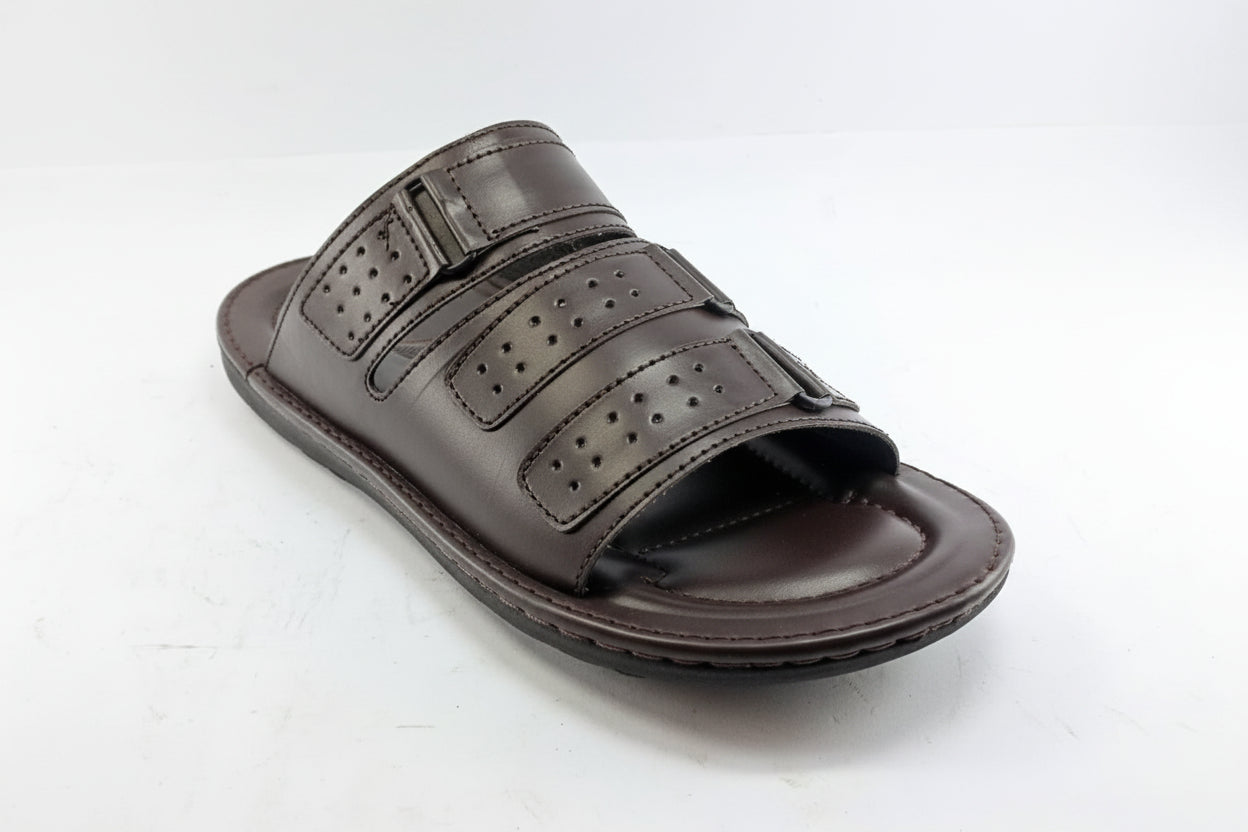 brown Slippers with Buckle Straps – Handmade Premium Footwear A.Lifestyle.pk